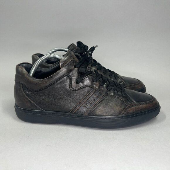 Tod's Shoes Men's Size 7 Brown Leather Lace Up Dress Casual Sneakers - Picture 1 of 12